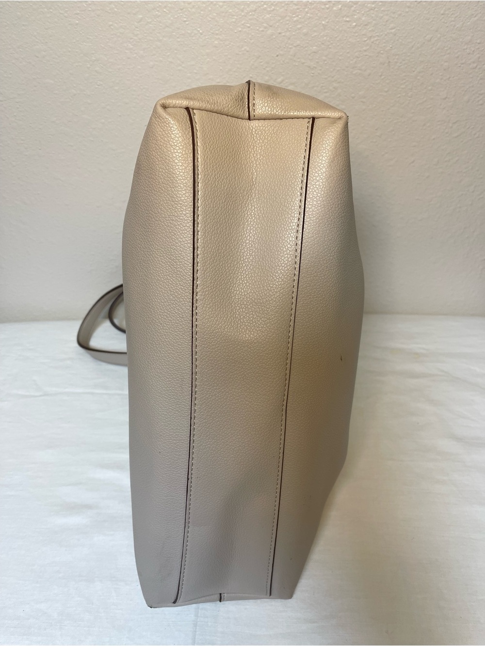 Anne Klein Taupe Vegan Pebbled Texture Tote with Lion & Tassel Charms - Picture 7 of 16
